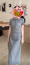 范思藍(lán)恩天才少女學(xué)院風(fēng)polo連衣裙女2025夏新款長(zhǎng)款收腰裙子2179 花灰色 XL 曬單實(shí)拍圖