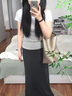 棉致鹽系正肩短袖t恤女夏季新款修身顯瘦時(shí)尚套裝女學(xué)生穿搭一套衣服 淺灰色上衣+深灰色裙子【兩件套 L 110-125斤 曬單實(shí)拍圖