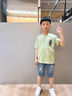 哈羅小黃鴨 HAL.DUCK男童夏短袖套裝牛仔中褲6帥7九8十12歲男孩小學(xué)生T恤七分褲兩件套抹茶色 【短袖+牛仔中褲】120 cm 曬單實(shí)拍圖