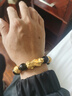 中國黃金（CHINA GOLD）黃金貔貅手鏈男士款足金招財轉運珠皮丘手串送爸爸教師節禮物 14mm黑曜石【八方來(lái)財】約7g 曬單實(shí)拍圖