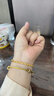 中國黃金（CHINA GOLD）小方糖黃金手鏈女士足金手串轉(zhuǎn)運珠首飾七夕情人節(jié)禮物送女友老婆 【今/次日達】小方糖手串約2.2g【玫瑰禮盒】 曬單實拍圖