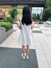 G.DUCKKIDS小黃鴨女童連衣裙夏季2025新款兒童洋氣polo裙夏裝大童女孩運動裙 白色 150 cm 曬單實拍圖