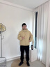 鴨鴨戶外工裝輕薄羽絨服男女同款秋冬2025年新款寬松休閑大碼夾克外套 杏色 L (175) 曬單實拍圖