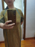 日著原創(chuàng)設(shè)計(jì)女裝2024夏季新款寬松拼接運(yùn)動(dòng)條紋針織中長(zhǎng)連衣裙子 影黃條 M 曬單實(shí)拍圖