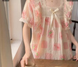 浪莎（LangSha）短袖睡衣女夏天薄款甜美日系可外穿ins短褲一公里家居服套裝 曬單實(shí)拍圖