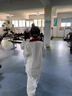 博克瑟·競跆拳道服成人男女訓練衣服裝兒童全棉長袖學生跆拳道器材腰帶套裝 純棉道服+白色腰帶 S（身高133-142CM） 曬單實拍圖