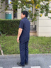 恒源祥品牌夏季中老年人男套裝爸爸爺爺裝冰絲夏裝短袖衣服60-70歲衣服 父親節衣服-藏青短套裝 M 39/90-115斤 曬單實(shí)拍圖