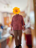 恒源祥老年老媽夏裝真絲襯衫高貴奶奶襯衣老人衣服女80歲老太太夏季中袖 紅色 5XL 建議160-175斤 曬單實(shí)拍圖