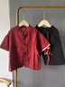 G.DUCKKIDS小黃鴨寶寶周歲禮服男女童漢服夏季紅色兒童演出服女孩旗袍連衣裙 女生旗袍送吊墜 130 cm 曬單實拍圖