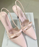 CHARLES&KEITH緞面蝴蝶結(jié)尖頭高跟涼鞋女CK1-60361556 Light Pink淺粉色 38 曬單實(shí)拍圖