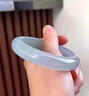 冰種翡翠手鐲玉手鐲緬甸老坑冰糯種手鐲女款正圈油青飄花玉鐲子 圈口55-56mm 曬單實(shí)拍圖