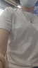拇指白小T純棉二代短袖T恤男女防沾水夏圓領(lǐng)白小丅2件裝 女白+粉 M  曬單實拍圖
