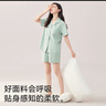 貓人（MiiOW）女士睡衣女春秋【純棉親膚】翻領(lǐng)開衫短袖短褲可外穿情侶款睡衣 曬單實(shí)拍圖