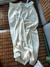 嘜伊衣闊腿褲女夏季薄款高腰直筒黑褲子垂感冰絲女褲拖地褲寬松休閑長(zhǎng)褲 杏色九分 L（建議110-120斤） 曬單實(shí)拍圖