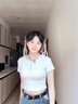 FREDRICAL2025夏季新款短袖t恤女短款上衣胸墊瑜伽運動顯瘦露背設計感百搭 白色 S 90斤以下 曬單實拍圖
