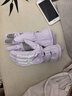 SooGree滑雪手套女士冬加絨加厚防滑防水防風可觸屏耐磨運動騎行防寒手套 紫白均碼 曬單實拍圖