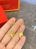 中國黃金（CHINA GOLD）黃金耳釘金葉子耳墜足金耳環(huán)女耳飾耳圈七夕情人節(jié)生日禮物送媽媽 葉子足金耳圈【一對約2.7g】+玫瑰禮盒 曬單實拍圖