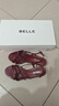 百麗（Belle）華爾茲優(yōu)雅一字帶涼鞋女25夏新商場款真皮綁帶高跟鞋3WS33BL5 酒紅色 35 (225mm) 曬單實(shí)拍圖