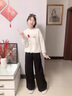 WVD國(guó)際品牌女童春秋2025新款直筒牛仔褲洋氣闊腿褲潮風(fēng)彎刀設(shè)計(jì) 黑色 130 cm 曬單實(shí)拍圖