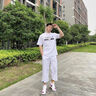 Foss Phil 八分褲男士秋季冰絲薄款潮流休閑寬松直筒運動速干七分褲子 718-1211淺灰 L 曬單實拍圖