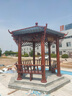 幽之藤家具（YOUZHITENG）涼亭戶外庭院六角古建別墅仿古鋁合金水榭亭子院子小區(qū)景觀亭定制 3.8米六角亭5面座椅琉璃瓦斜形背 曬單實拍圖