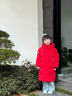 巴拉巴拉兒童羽絨服中長(zhǎng)款冬加厚外套男女童連帽親子裝防風(fēng)防潑水 中國(guó)紅60611-灰鴨絨 120 （充絨量158g） 曬單實(shí)拍圖