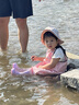 漁之源兒童趕海裝備連體下水褲防水褲幼兒園玩沙水衣服涉水雨褲雨鞋一體 瑪卡粉-小兔款【純棉內(nèi)里+耐磨橡膠底】 22 （鞋內(nèi)長13） 曬單實拍圖