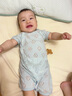 湯尼倍兒嬰兒短袖連體衣薄款居家服睡衣夏季燒花透氣新生兒寶寶哈衣服 青花藍 73cm 曬單實(shí)拍圖
