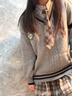 MAGIOPY2025新款韓系英倫學(xué)院風(fēng)JK制服毛衣襯衫百褶裙子穿搭三件套裝 毛衣+襯衫+百褶裙+領(lǐng)帶 S 曬單實(shí)拍圖