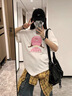 FOX.G純棉短袖t恤女新款2025白色打底衫夏季女裝衣服半袖純欲正肩上衣 可愛(ài)女孩100%純棉白色t恤 M 【建議100-120斤】 曬單實(shí)拍圖