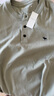 ABERCROMBIE & FITCH男裝25夏新款經(jīng)典小麋鹿美式重磅寬松亨利領(lǐng)短袖T恤KI124-5188 石板綠 L (180/108A) 曬單實拍圖