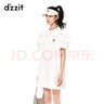 DZZIT地素時(shí)尚春夏甜酷少泡泡袖娃娃領(lǐng)短袖連衣裙3H2O4501B 白色 M 曬單實(shí)拍圖