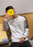 花花公子（PLAYBOY）衛(wèi)衣男士春秋季2025新款時尚百搭圓領長袖t恤男裝潮流寬松上衣男 5809白色 XL 曬單實拍圖