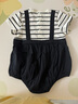 babylove嬰兒短袖包屁衣夏季純棉假兩件寶寶爬服可愛(ài)條紋連體衣外出夏裝 曬單實(shí)拍圖