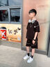 G.DUCKKIDS男童夏裝套裝2025新款兒童休閑洋氣中大童短袖男孩酷帥運(yùn)動兩件套 黑色套裝 160 cm 曬單實(shí)拍圖