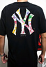 NEW ERA紐亦華MLB腰果花運動(dòng)短袖T恤男女情侶NY LA印花 13527215-黑色-NY 水彩涂鴉 2XL 曬單實(shí)拍圖