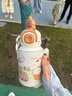 Diller兒童保溫杯卡皮巴拉水杯子小學(xué)生幼兒園316L不銹鋼食品級吸管水壺 卡皮巴拉520ml【無縫內(nèi)膽】 曬單實拍圖