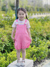 G.DUCKKIDS小黃鴨童裝女童背帶褲套裝夏季2025新款兒童衣服洋氣薄款寶寶夏裝 粉色 90 建議1~2歲【 80-90cm】cm 曬單實拍圖