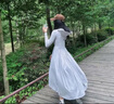 浪莎長款防曬衣女夏季2025新款修身防紫外線冰絲透氣防曬裙收腰連衣裙 淺灰色 【升級涼感防曬6倍MAX】 均碼 XF 【推薦100-130斤】 曬單實拍圖