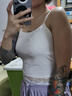 嫻妃 【2件裝】夏季新款吊帶背心女白色打底衫蕾絲短款小背心內(nèi)穿性感內(nèi)搭 兩件裝白色+黑色 L 100-125斤 曬單實(shí)拍圖