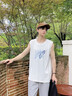 真維斯（Jeanswest）冰絲背心男夏季大碼潮流體恤青少年寬松百搭涼感防曬網(wǎng)眼汗衫衣服 白色(蝶幽蘭) XL /180(建議140斤-160斤左右) 曬單實(shí)拍圖