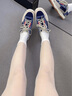 卡賓鞋子男鞋春季透氣低幫板鞋男百搭輕奢設計休閑鞋男士厚底印花潮鞋 米藍 41 曬單實(shí)拍圖