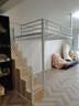 緒翁北歐鐵藝高架床單上層省空間公寓閣樓式床上床下鐵架床上床下空 白色帶柜子 1200mm*2000mm 曬單實(shí)拍圖