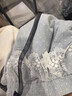 啄木鳥(niǎo)冰絲棉麻波點(diǎn)闊腿褲女夏季薄款蕾絲花邊褲子高腰顯瘦寬松直筒長(cháng)褲 淺藍色加長(cháng)款 M 曬單實(shí)拍圖