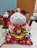 吉貓?zhí)脫u手招財貓擺件陶瓷大號自動招手客廳家居前臺店鋪開業(yè)禮物發(fā)財貓 曬單實拍圖