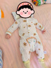 G.DUCKKIDS涼快夏季薄款嬰兒衣服純棉開檔連體衣新生兒服寶寶衣服長袖空調服 卡其色 80cm 曬單實拍圖