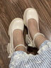 幻潮鳥(niǎo) 白色瑪麗珍鞋女2026春季新款高跟鞋法式粗跟單鞋子厚底小皮鞋女 米白色 37 曬單實(shí)拍圖
