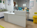 燕子高飛辦公司前臺桌迎賓接待臺店鋪酒店商用機(jī)構(gòu)大廳柜臺子 白色+灰色格柵【右拐角】 240*60*100cm 曬單實(shí)拍圖