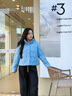 波司登（BOSIDENG）2025新款輕薄羽絨服女短款90絨立領(lǐng)菱格寬松時(shí)尚外套B250135326 風(fēng)鈴淡藍(lán)|5A05 S 160/84A 體重約110-125斤 曬單實(shí)拍圖
