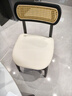 美尼樂中古復(fù)古實(shí)木餐椅家用中古風(fēng)餐廳餐桌椅藤編椅法式感休閑凳子 黑色架-白色PU皮【進(jìn)口實(shí)木】 曬單實(shí)拍圖
